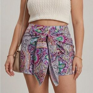 Wrap Front Knot Boho Shorts - NWOT